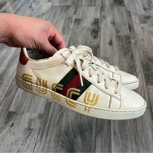 Gucci Ace 'GUCCY' SEGA Leather Sneaker Size 35.5 EU